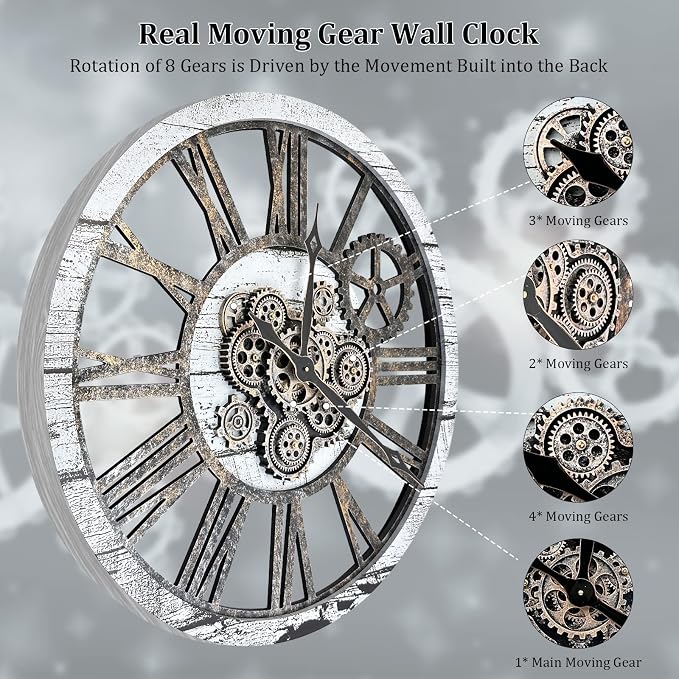 HOIBAI Large Wall Clock Clocks for Living Room Decor Oversized 30 Inch Wall - Image 5