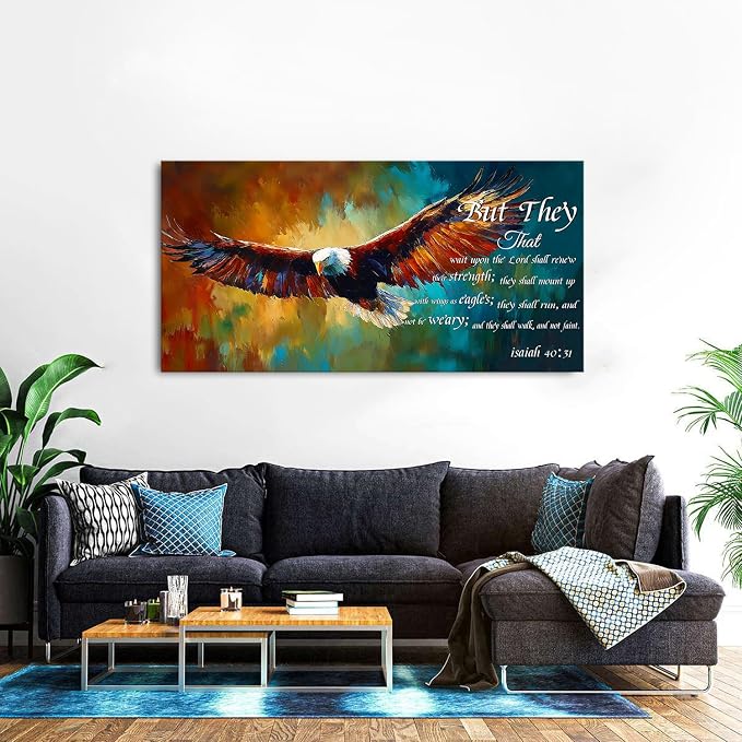 Christian Eagle Wall Art Isaiah 40 31 Poster Bible Verse Wall Decor - Image 5