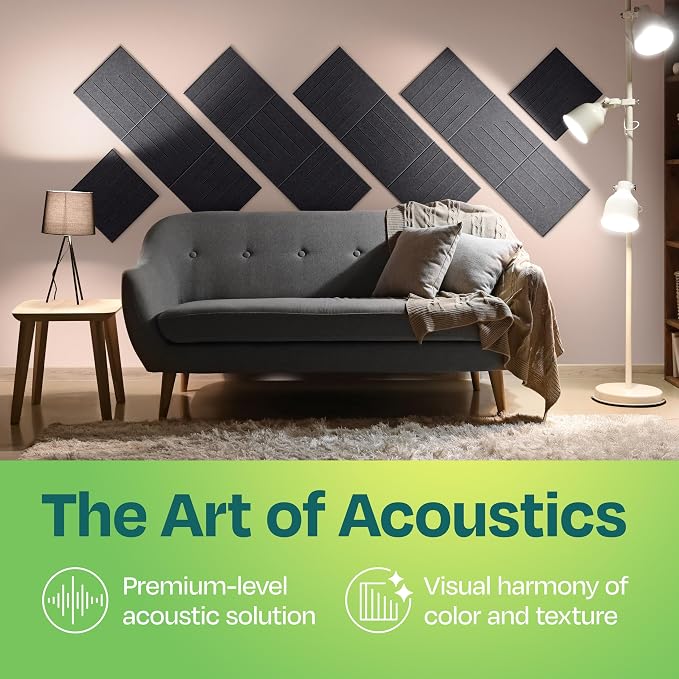 Acoustic Panels 12-Pack Soundproof Wall Panels 12"x12"x0.4" Decorative Sound - Image 2
