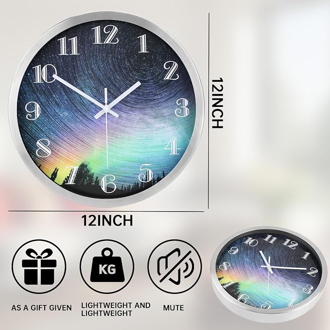 Wall Clock Modern 12 Inch Battery Operated Wall Clocks - Image 3