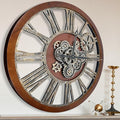 The B-Style Large Real Moving Gears Wall Clock 30 inch Rustic Retro Industrial by TheB-StyleTB