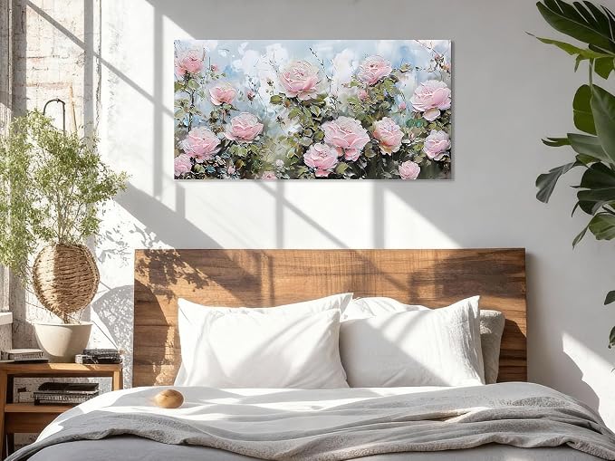Ardemy Flower Wall Art Canvas Art Wall Decor, Floral Painting Textured Picture - Image 4