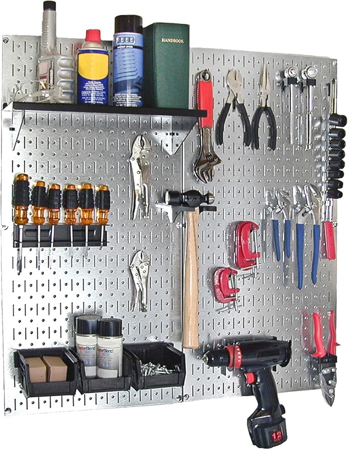 Wall Control 30-P-3232GV Galvanized Steel Pegboard Pack - Image 8