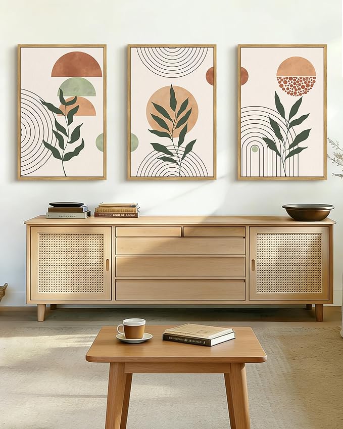 PHOPAGO Boho Wall Art Sage Plant Botanical Bohemain Framed Wall Printing Large - Image 5