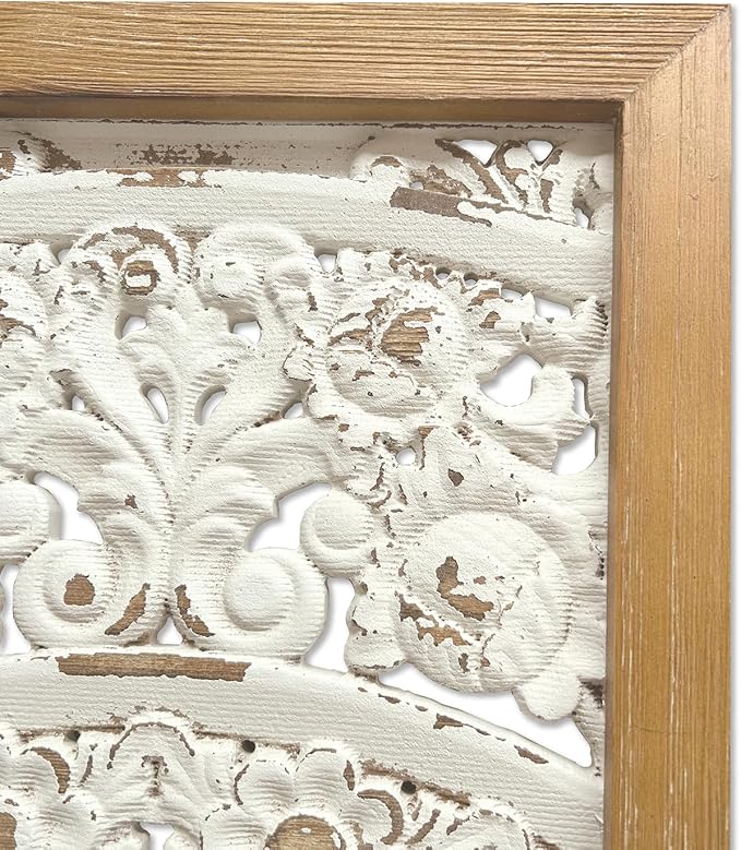 XIAOAIKA Boho Carved Wall Art Decor, 35.5 Inch Hand-Carved Panels, Antique - Image 5