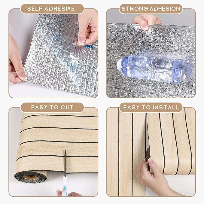 VEELIKE Large Roll Wood Wall Panels 30''x118'' White Oak Wood Slat Peel and - Image 9