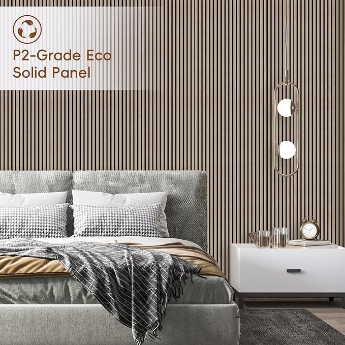 EVERECO 6 Pack Wood Slat Acoustic Wall Panels 92.5" × 7.87", 3D Sound Absorbing - Image 6