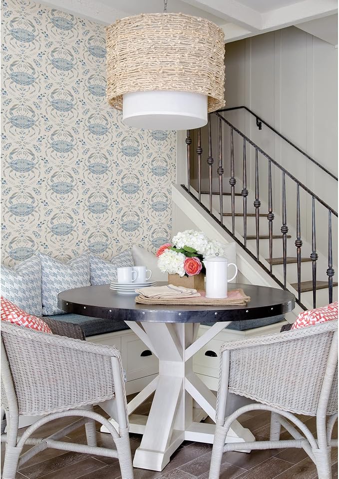 NuWallpaper by WallPops Blue Shellby Peel & Stick Wallpaper - Image 2