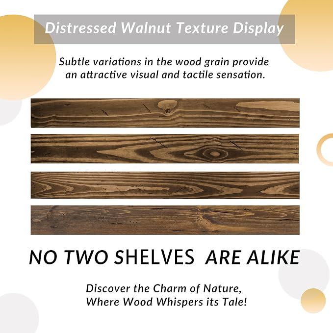 Distressed Floating Shelves 36 inch Long Set of 2, 8 inch deep Solid Wood Wall - Image 7