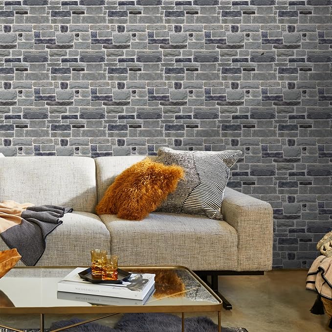 Commomy 10 Pcs 3D Faux Stone 3D Wall Panels 11.8'' x 11.8'' Ultralight PVC - Image 3