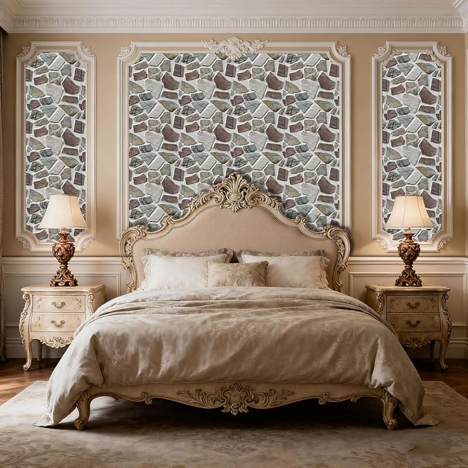 3D wall Panels Peel and Stick, Faue Stone Wall Panel, 3D Texture PVC Waterproof - Image 6
