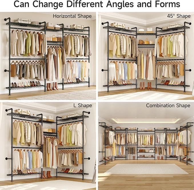 ONBRILL H3 Plus Expandable Wall Mounted Closet System, 5.7FT-8.2FT Closet - Image 4