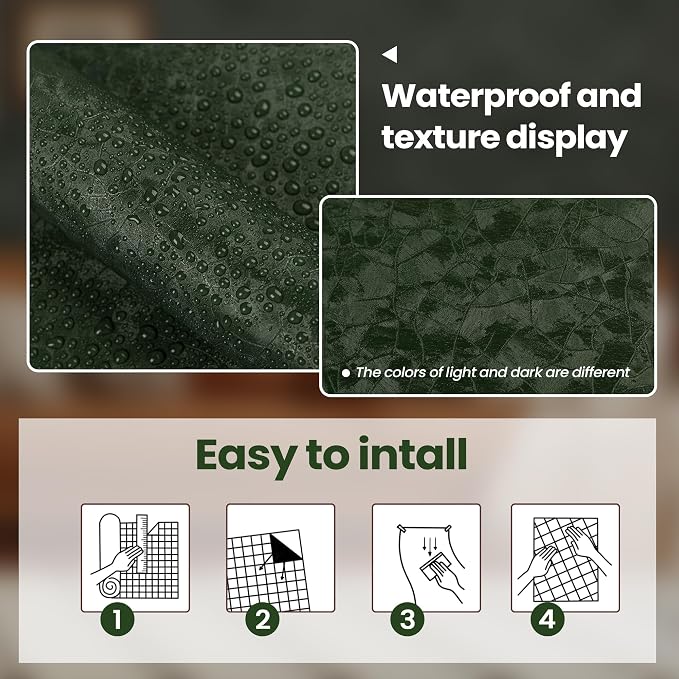 Dark Green Peel and Stick Wallpaper - Image 3