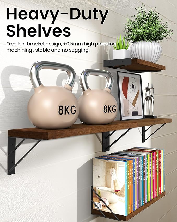 BAYKA Floating Shelves for Wall, Book Shelf for Bedroom, Decor Shelves for - Image 5