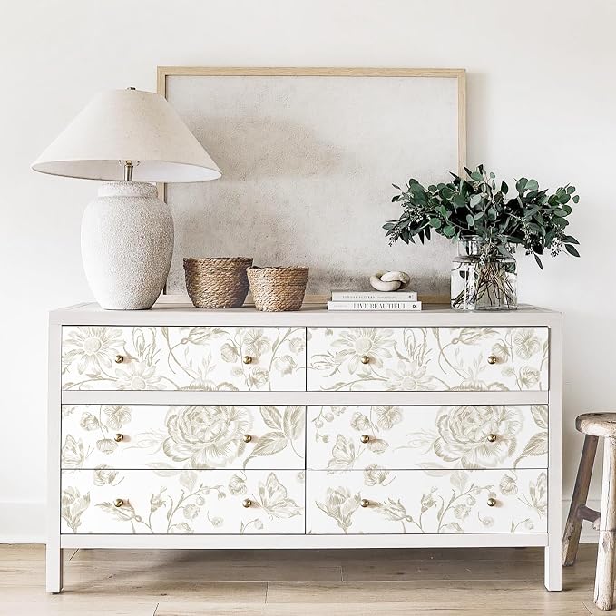 Yasinet Peel and Stick Wallpaper Boho Floral Wallpaper Vintage Floral Contact - Image 5