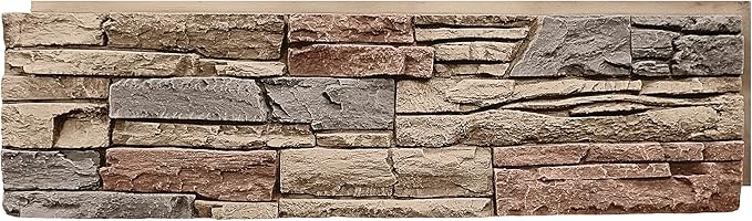 GenStone Faux Stacked Stone Panel 41" x 11.25" in Desert Sunrise Color by GenStone