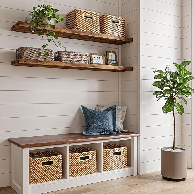Fixwal Wood Floating Shelves for Wall, Bathroom and Kitchen, Wall Shelves for - Image 4