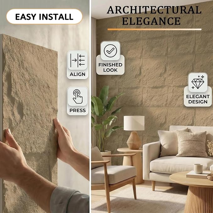 3D Faux Stone Wall Panels, 1.18" wall Panels - Image 4