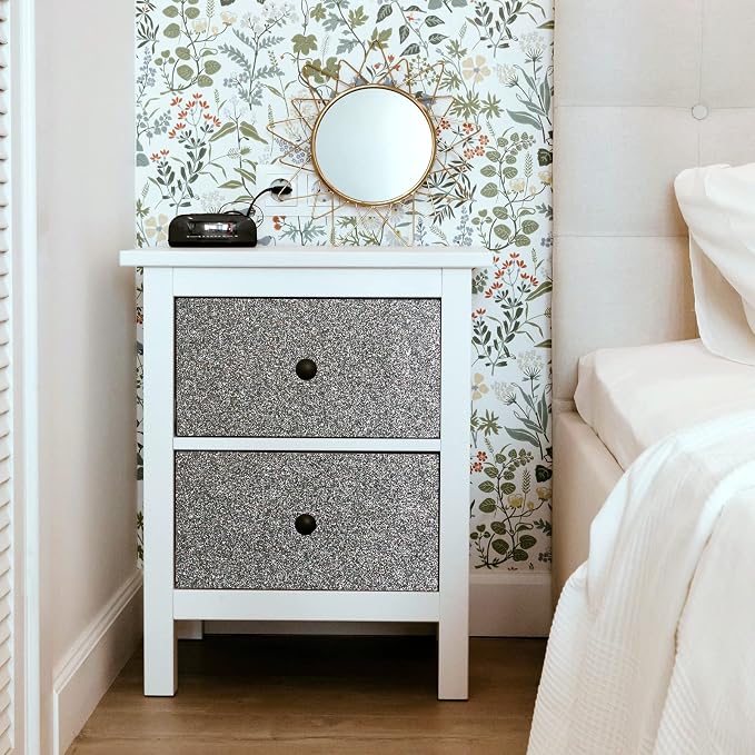 CRE8TIVE Charcoal Holographic Glitter Wallpaper Border Peel and Stick Wall - Image 3