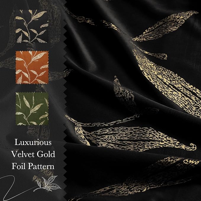 NICETOWN Black Velvet Curtains 2 Panels - Image 6