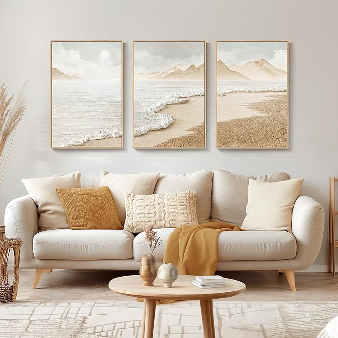 Framed Boho Coastal Beach Wall Art - Image 3