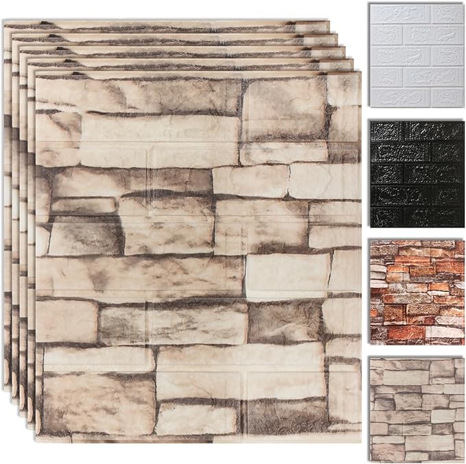 30PCS 3D Wall Panels Peel and Stick Foam, Self-Adhesive Decorative 3D Brick by SYYKDEF