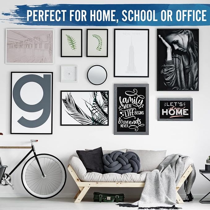 HBCY Creations Rustic Grey Magnetic Wall Chalkboard, Small Size 11" x 17" - Image 6