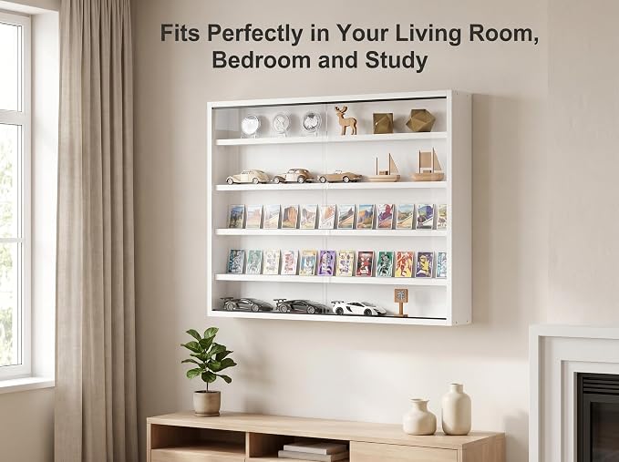 5-Tier Wall Mounted Display Cabinet, No Assembly Required Ready to Use Out of - Image 4