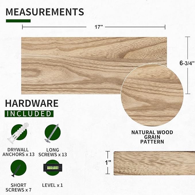 Marsmiles Wood Floating Shelves - Image 2