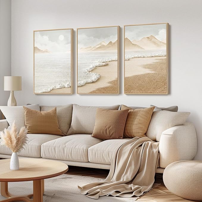 Framed Boho Coastal Beach Wall Art by Cuspin