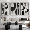 Large Framed Black and White Abstract Wall Art by Cuspin
