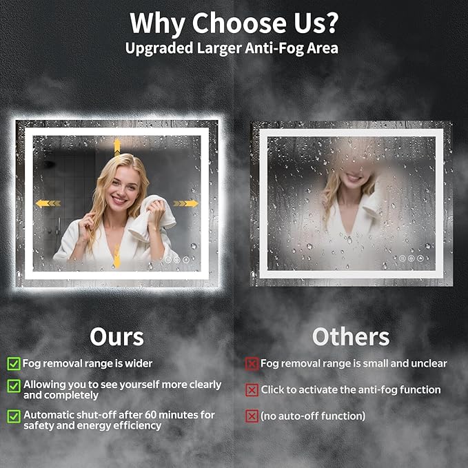 36"x30" LED Bathroom Mirror - Image 4