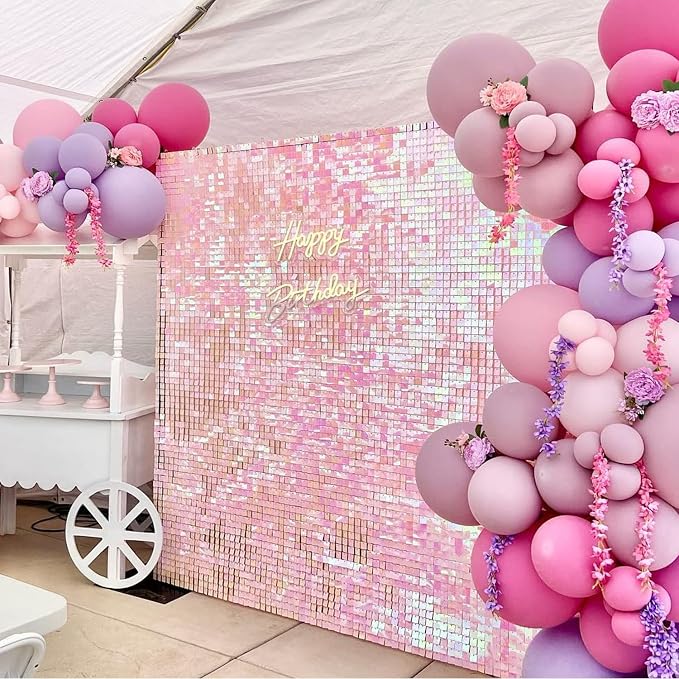 COKAOBE Iridescent Pink Shimmer Wall Backdrop, Photo Backdrops - Image 6