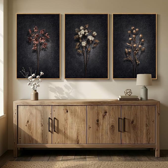 3 Piece Framed Vintage Botanical Wall Art - Image 5