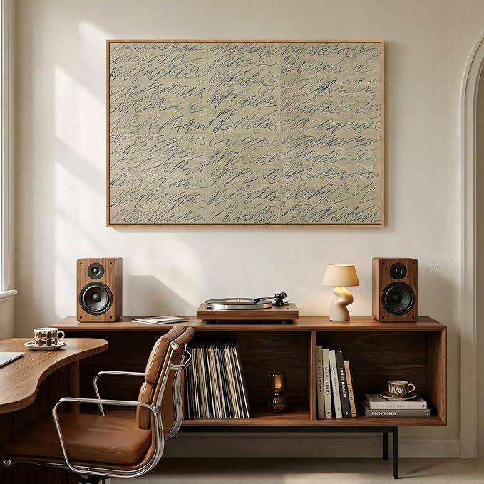 Framed Modern Neutral Beige Abstract Wall Art, Minimalist Canvas Prints - Image 5