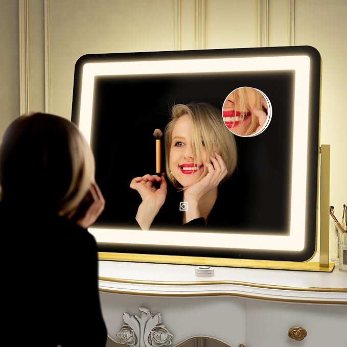 ROLOVE Gold Vanity Mirror with Lights - Image 7