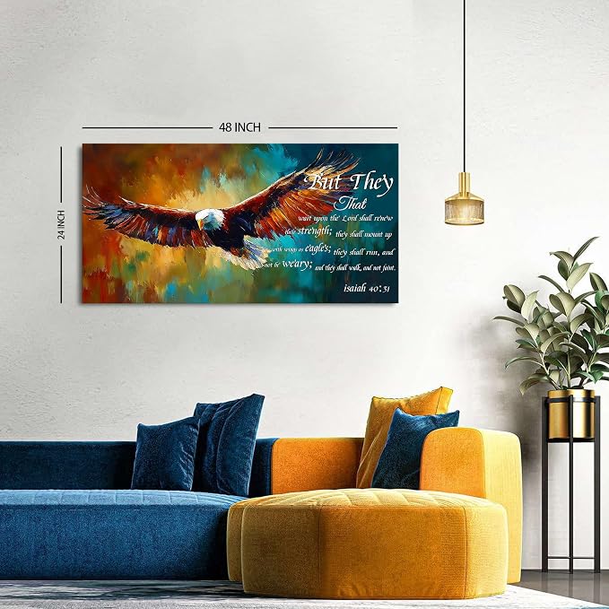 Christian Eagle Wall Art Isaiah 40 31 Poster Bible Verse Wall Decor - Image 2