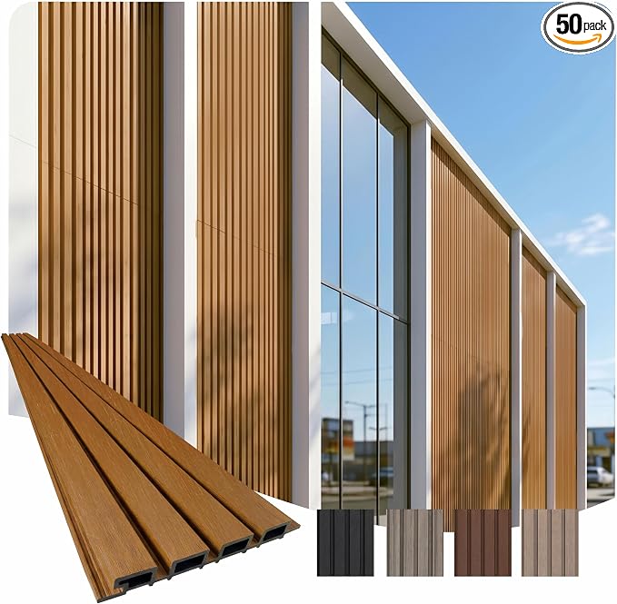 From Plain to Beautiful in Hours WPC Exterior Wall Slat Panels Waterproof by DecorativeCeilingTiles