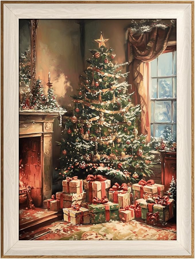 VIYYIEA Winter Framed Wall Art for Living Room, Christmas Tree Canvas Prints - Image 2