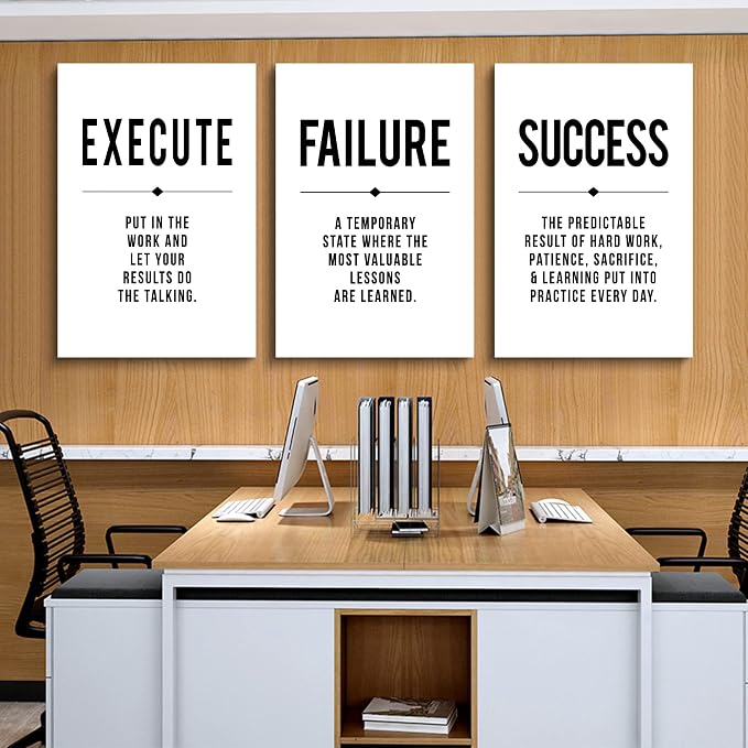 Framed Canvas Wall Art Success Quote, Office Wall Art, Positive Motivational - Image 4
