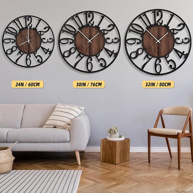 LEIKE Large Wall Clocks with Night Light Battery Operated, Silent Non Ticking - Image 4