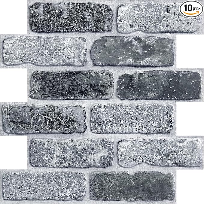 COMSTICKC 3D Faux Brick Wall Panel Peel and Stick, Small Size, Ultra-Light PVC by COMSTICKCDECOR