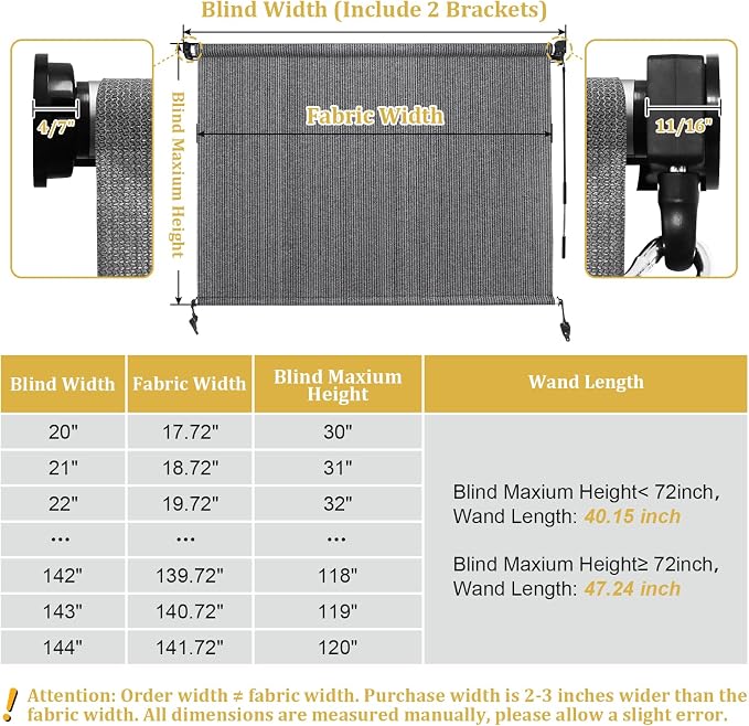Shade&Beyond Custom Size Outdoor Roller Shades Cordless Patio Roll Up Blinds - Image 6