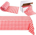 Kochorie 54 Inch x 500 Ft Red Checkered Plastic Table Cloth Roll Disposable by Kochorie