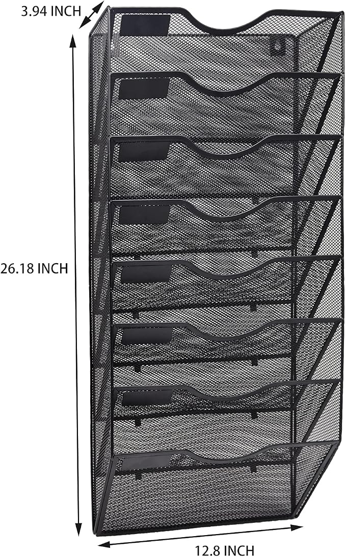 EASEPRES 8 Pocket Mesh Hanging Wall File Organizer, Wall Mounted Mail Paper - Image 2