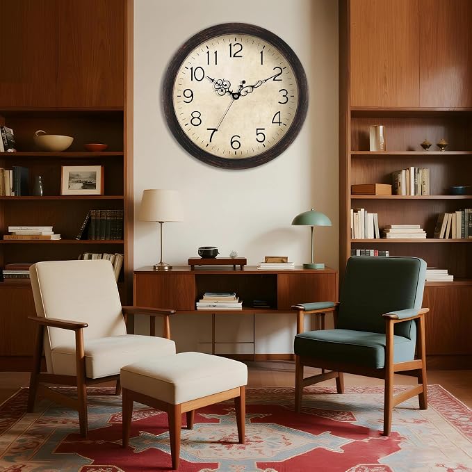 KECYET Wall Clock, Vintage Wall Clocks Battery Operated Quartz Silent - Image 5