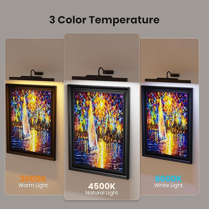 3Pack Picture Light Battery Operated, 16in Picture Light - Image 3