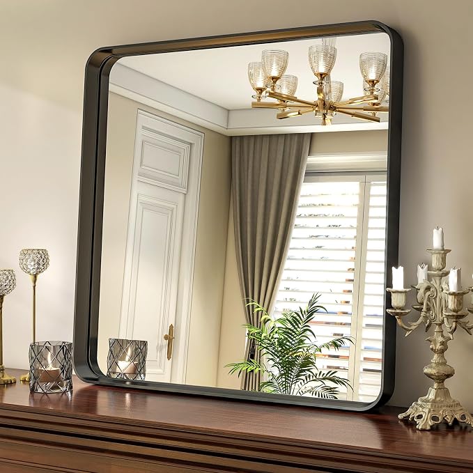 30"x 30" Black Bathroom Mirror - Image 3