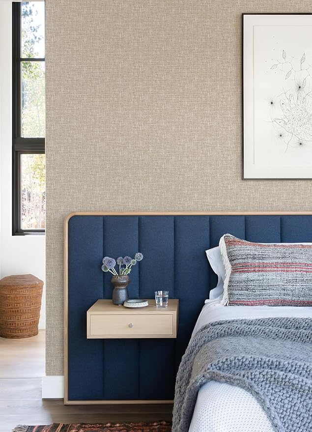 NuWallpaper by WallPops Tan Poplin Peel and Stick Wallpaper - Image 2