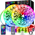 Leeleberd Led Lights for Bedroom 100 ft Music Sync Color Changing RGB Led Strip by Leeleberd